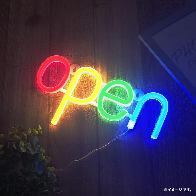 DENKO HOME（電光ホーム） LED ネオンサイン オープン OPEN 開店 USB