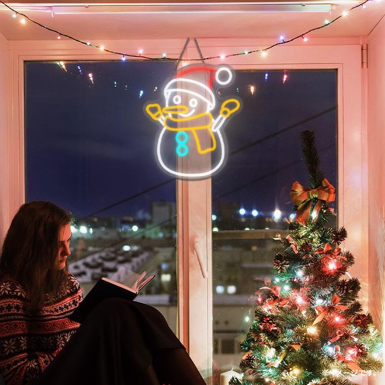 DENKO HOME（電光ホーム） LED ネオンサイン 雪ダルマ スノーマン