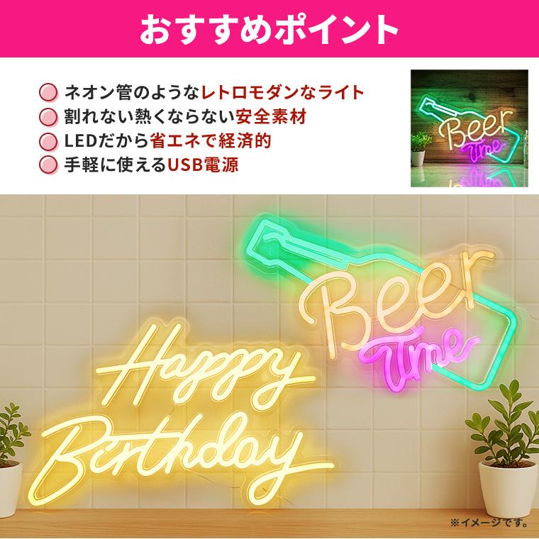 DENKO HOME（電光ホーム） LED ネオンサイン ビア ボトル USB電源 室内