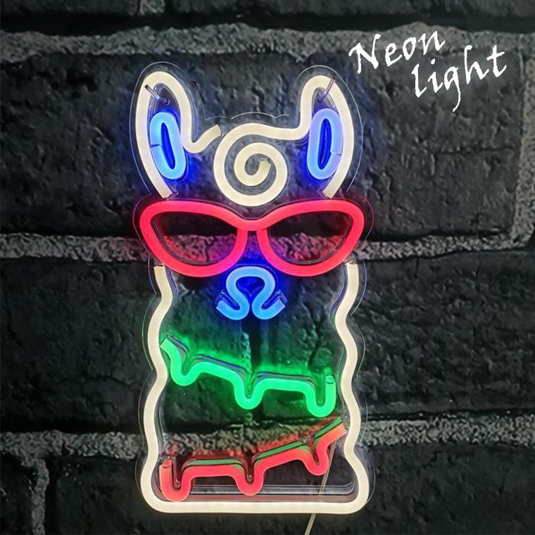 DENKO HOME（電光ホーム） LED ネオンサイン アルパカ USB ネオン