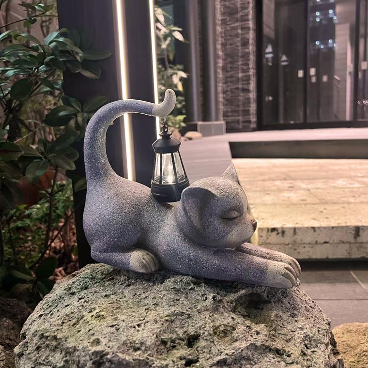DENKO HOME（電光ホーム） ネコ 猫 ランタン ソーラー ガーデンライト