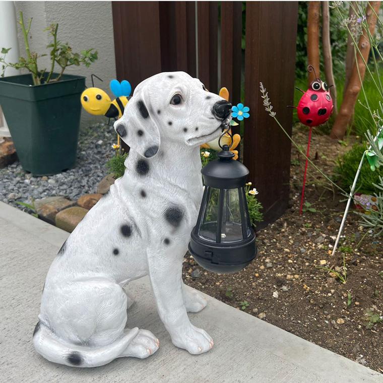 DENKO HOME（電光ホーム） 犬 ランタン ソーラー ライト 置物