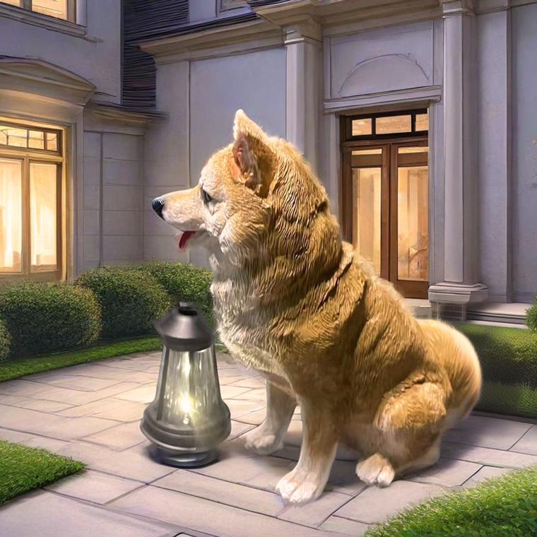 DENKO HOME（電光ホーム） 柴犬 犬 ランタン いぬ イヌ 猛犬 ガーデン