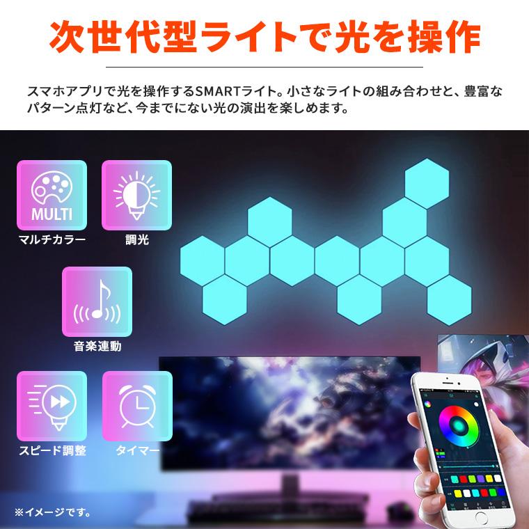 DENKO HOME SMART ゲーミングライト 六角形 ウォール リモコン 組合せ