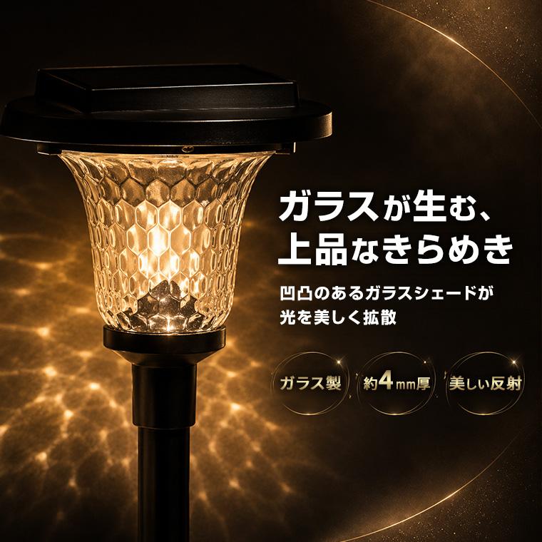 DENKO HOME（電光ホーム） ソーラーライト 屋外 ガーデンライト ガラス
