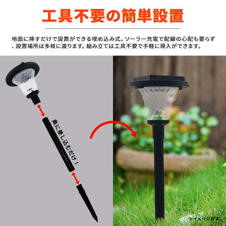 DENKO HOME（電光ホーム） ソーラー ガーデンライト ガラス 2個セット