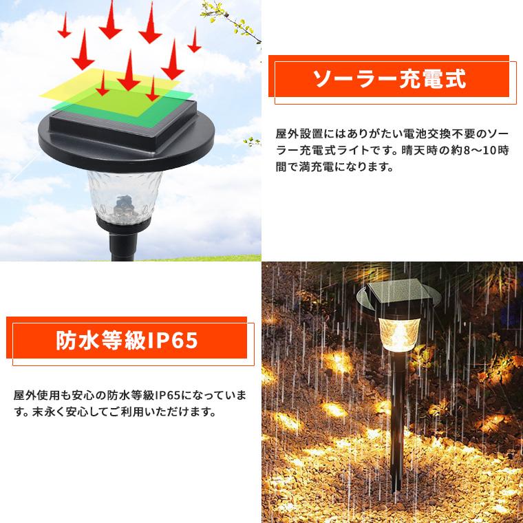 DENKO HOME（電光ホーム） ソーラー ガーデンライト ガラス 6個セット