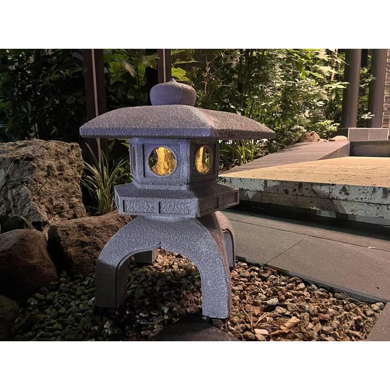 DENKO HOME（電光ホーム） 灯篭 石灯篭 雪見灯篭 光る ソーラー 中大型