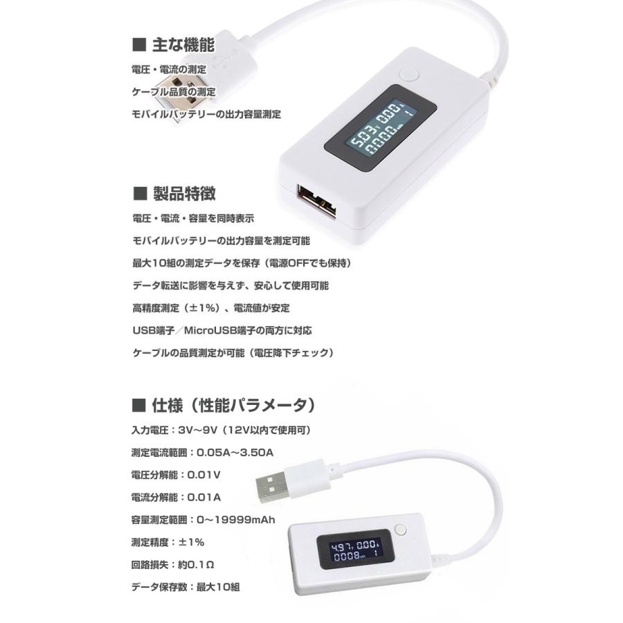 DENKO HOME（電光ホーム） USB電流 電圧テスター USB 電流 電圧