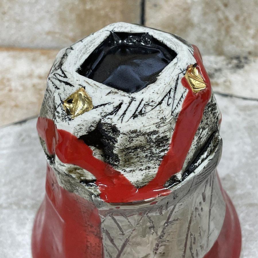 美濃焼 陶芸作家 林英樹 作 濃赤釉煌金 ロックカップ : うつわ ア・ラ