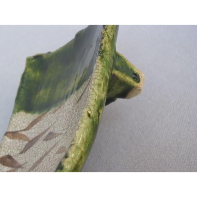 長皿 魚焼物皿 楕円皿 サンマ 和陶器 和モダン /織部草紋俎板皿_2