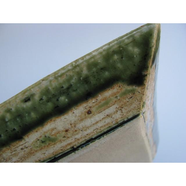 長皿 魚焼物皿 楕円皿 サンマ 和陶器 和モダン /織部しのぎ長角深皿_2
