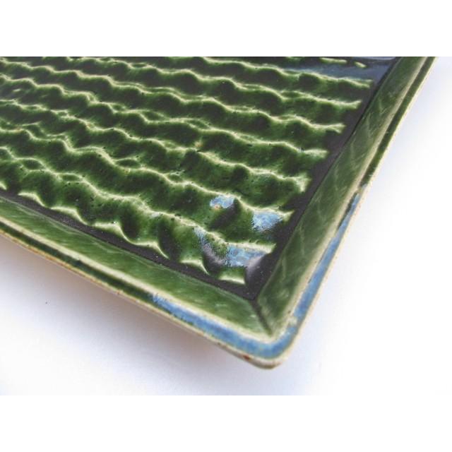 長皿 魚焼物皿 楕円皿 サンマ 和陶器 和モダン /織部しのぎ長角深皿_3