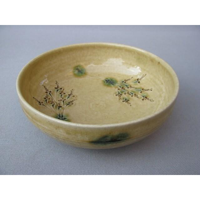 中鉢 盛鉢 ボウル 和陶器 和モダン /黄瀬戸草紋菓子鉢 : roanroan