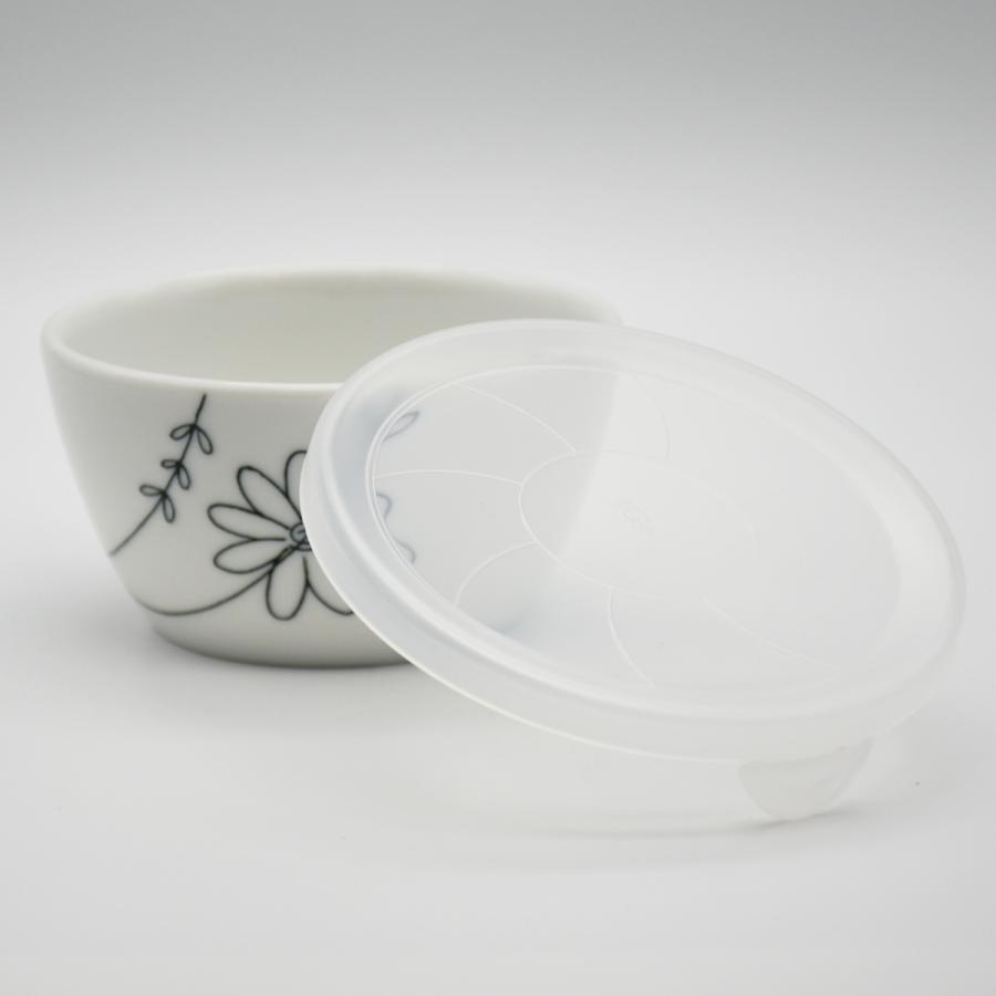 陶器食器 蓋付きボウル 陶器 小 うすかるパック小鉢 フラワーライン 小