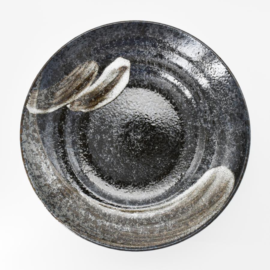 美濃焼 天目 刷毛目 大皿28cm 和食器 おしゃれ モダン モノトーン 大