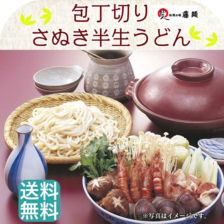 吟醸奈良漬　半生うどん 藤井製麺 讃岐うどん 包丁切りさぬき半生うどん 300g 6袋 めんつゆ付き