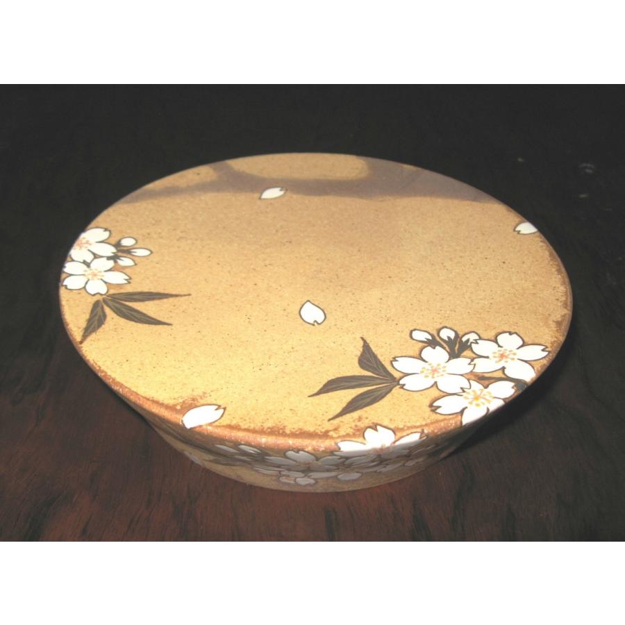 作家もの　鉄絵掛分釉彩台皿「桜」