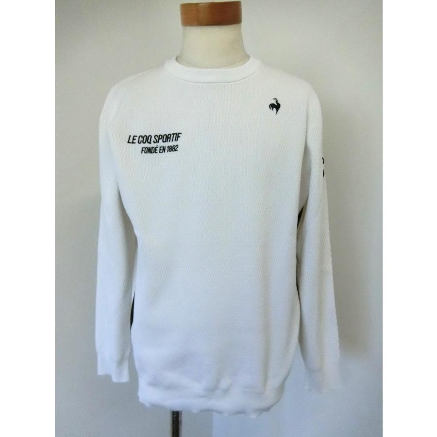 訳あり 早い者勝ち！ ルコック 【le coq sportif 】 メンズ セーター ニット QGMWJL00 ホワイト M 【2590】 | le coq sportif | 01