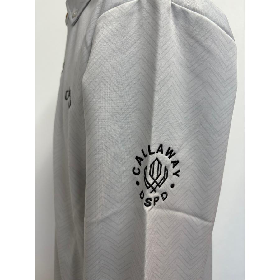キャロウェイ 冬用 長袖 厚手 ポロシャツ 裏起毛 グレー 柄 LLサイズ キャロウェイ 冬用 長袖 厚手 ポロシャツ 裏起毛 グレー 柄 LLサイズ