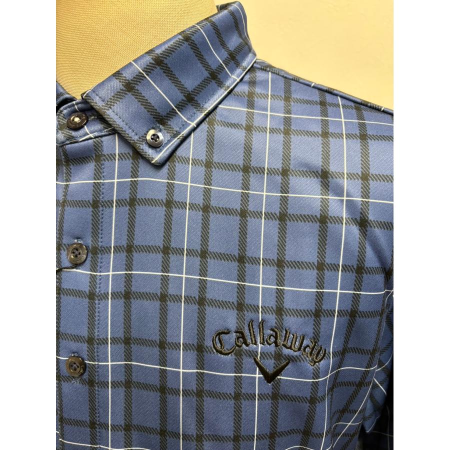 送料無料 キャロウェイ 【 Callaway 】 メンズ 裏起毛 ボタンダウン 長袖 ポロシャツ C21233107 L ブルー【2722】 | Callaway | 05