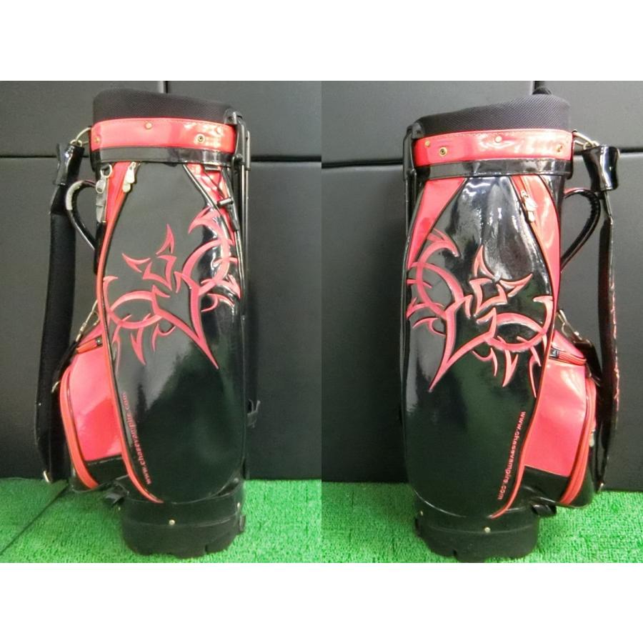 チェイスバンパイア スタンド式キャディバッグ ブラック×レッド