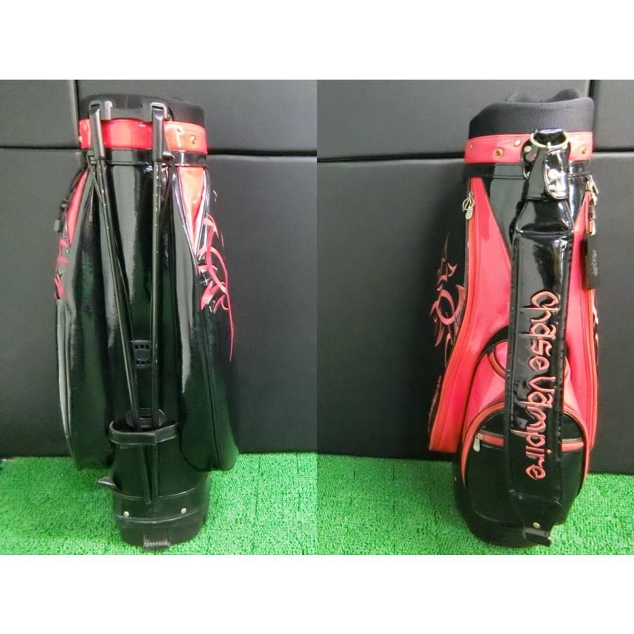 チェイスバンパイア スタンド式キャディバッグ ブラック×レッド