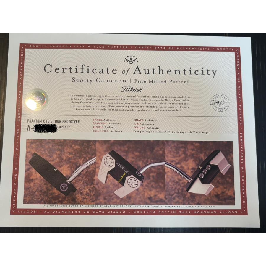 激レア　スコッティキャメロン　フューチュラ　プロトタイプ　COA付　サークルT タイトリスト スコッティキャメロン フューチュラ パター SCOTTY