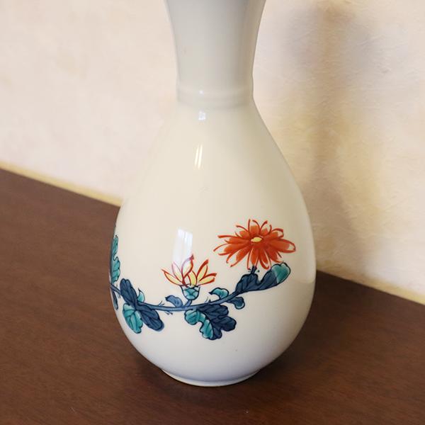 【週末限定セール】【有田焼】菊様陶磁器花瓶 アウトレット】有田焼 枝菊ラッパ花瓶 18-090 : 有田焼 器の華 まる