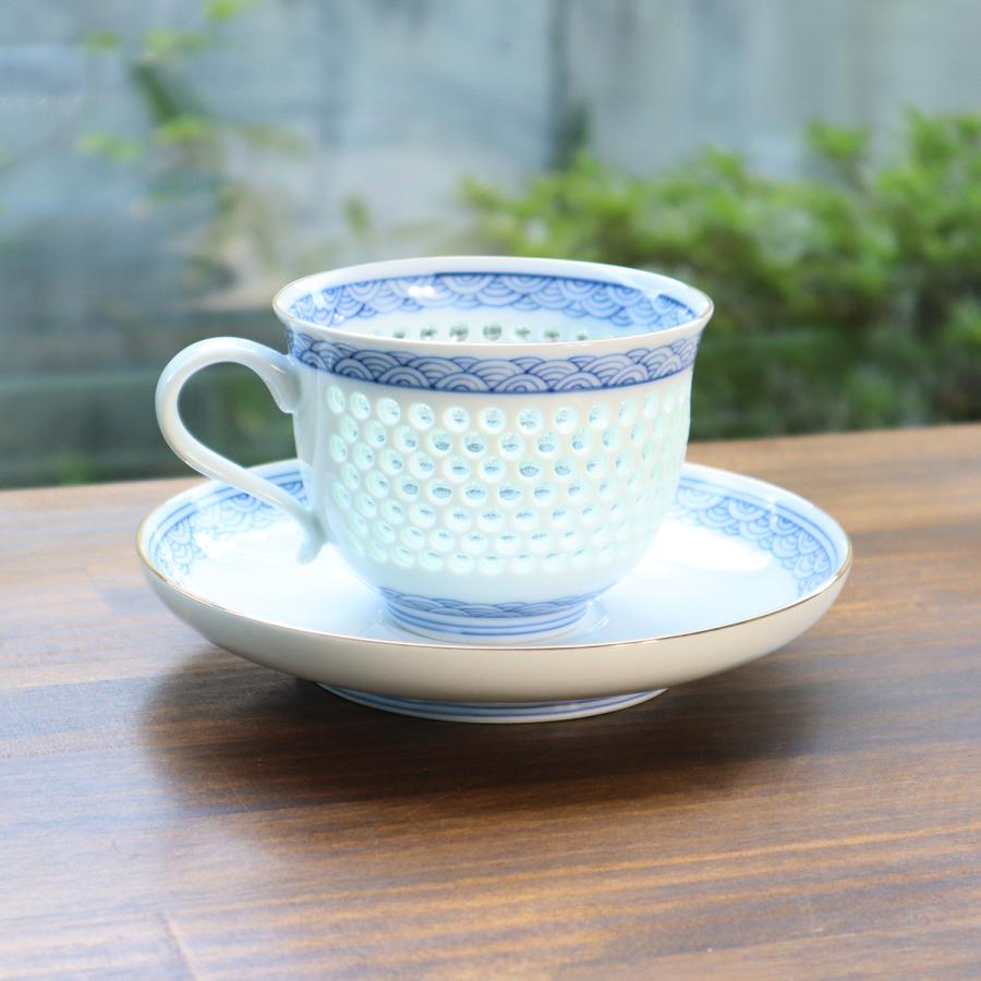 有田焼 コーヒーカップ 水晶青海波 : 有田焼 器の華 まるふく - 通販 