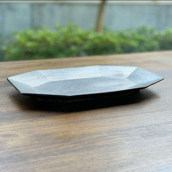 有田焼 八角長皿（大）黒柚子銀塗 : 有田焼 器の華 まるふく - 通販