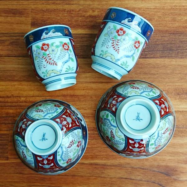 有田焼 古伊万里藤花 お茶碗（大・小） : 有田焼 器の華 まるふく