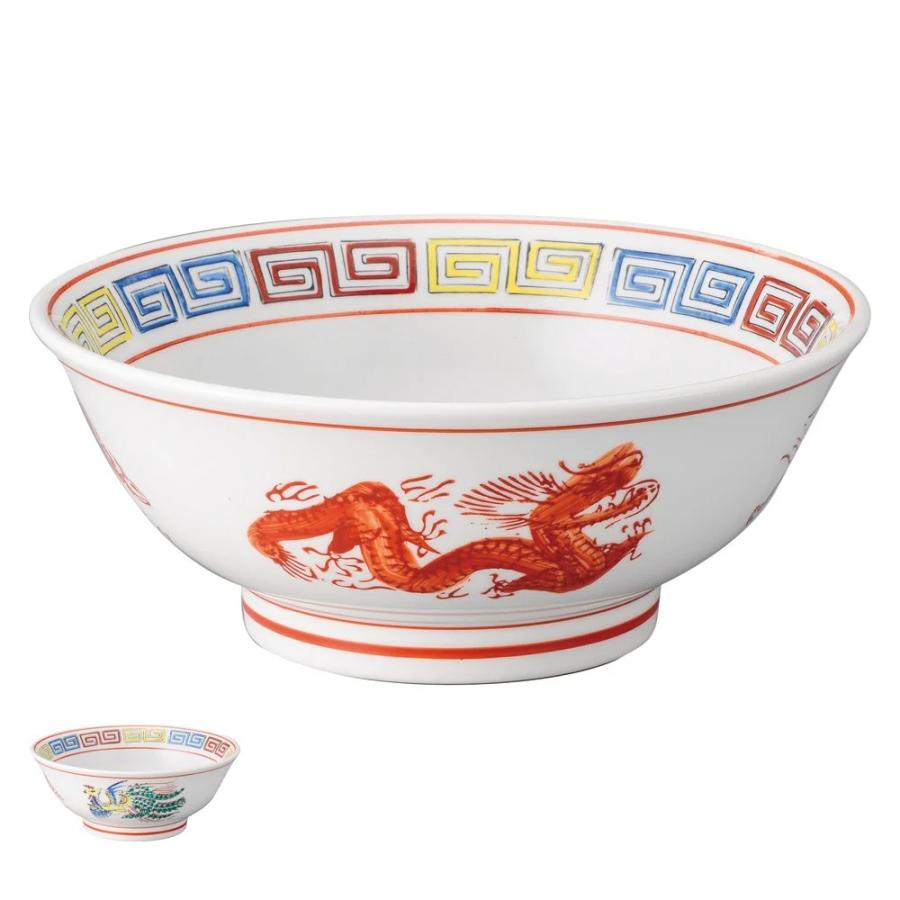 業務用ラーメンどんぶり三色雷門支那絵 6．8高台丼・21.2cm : 器屋一