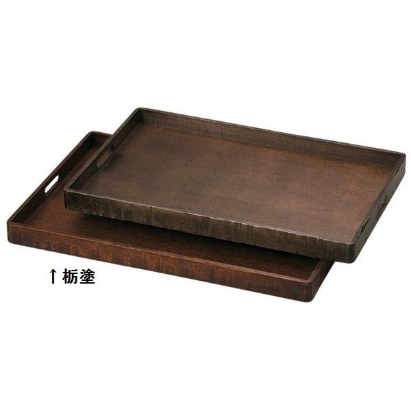 木製脇取盆 荒彫栃塗運び盆２尺 W60.7×D39.4cm