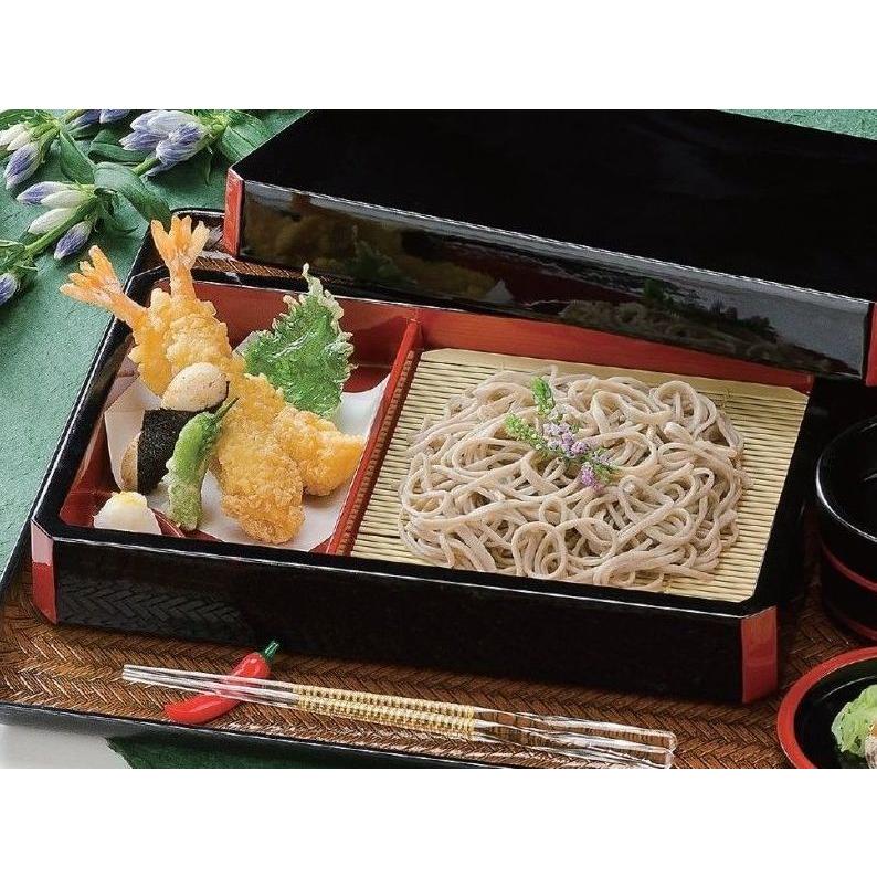 天そばセイロ・DX隅切天ざる 黒内朱（フタなし） : 器屋一信ヤフー店