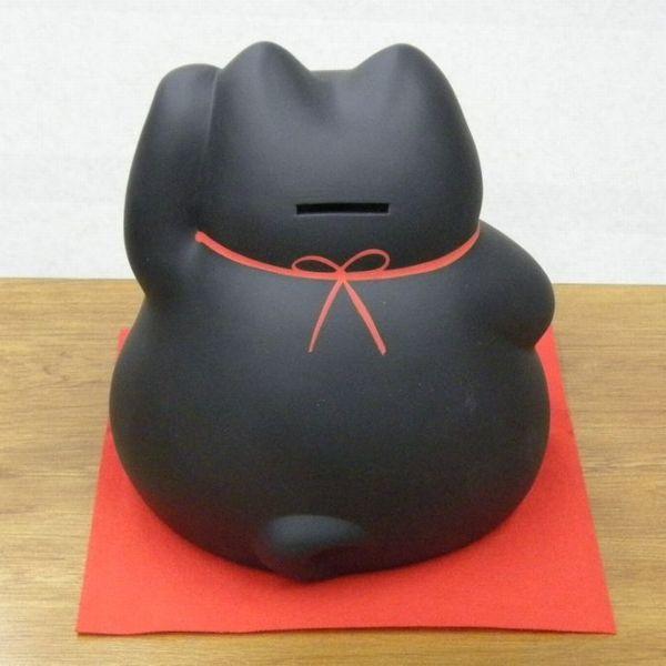 ジャンボ貯金箱 まる福招き猫（黒） : 器屋一信ヤフー店 - 通販