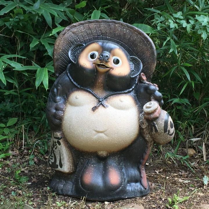 信楽焼 福ひねり狸 25号 欠け有り