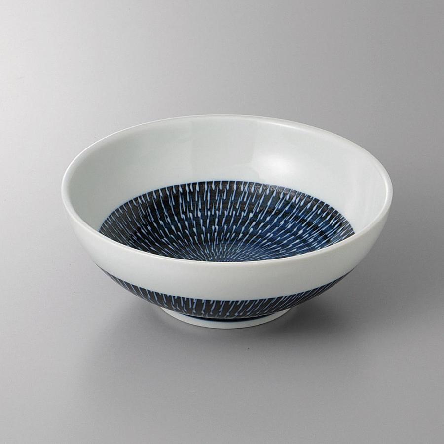 業務用そば丼/うどん鉢 藍飛びカンナ麺鉢 21.4cm : 器屋一信ヤフー店