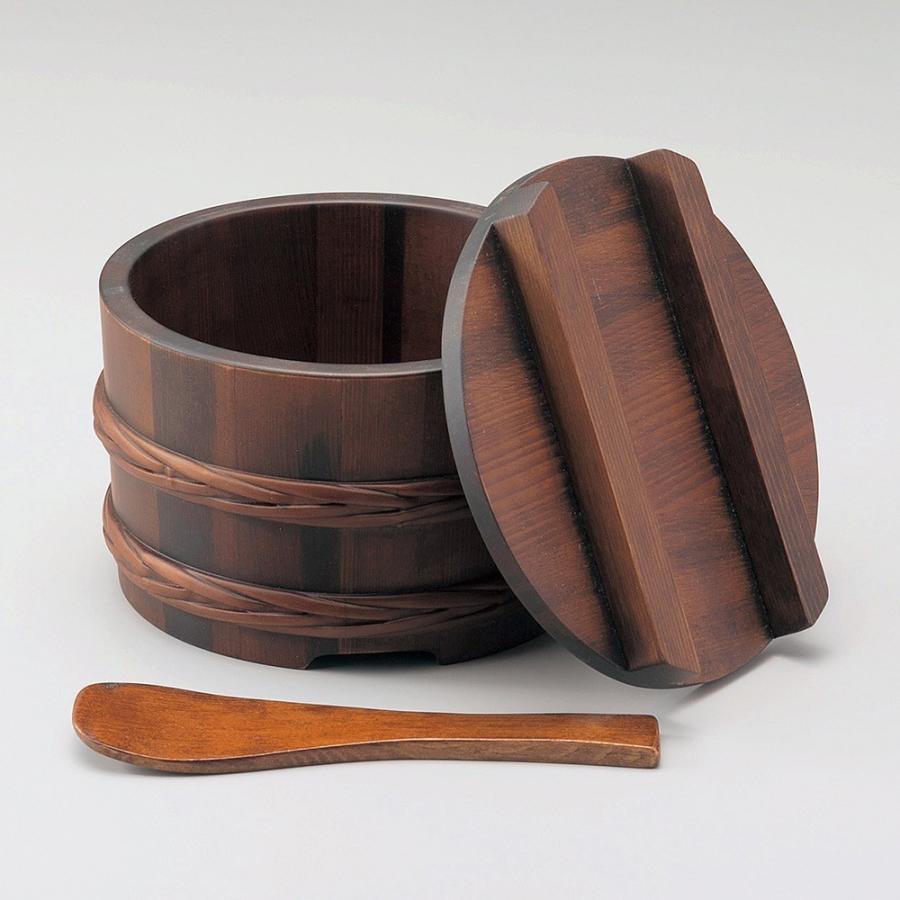 木製桶型飯器・古代色（身・蓋・しゃもじセット） : 器屋一信