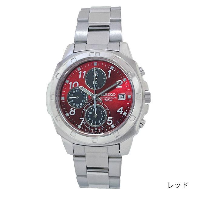 SEIKO セイコー クロノグラフ アラビア数字文字盤 （海外モデル） - 腕時計 ウォッチ ダークブルー レッド イエロー 海外 モデル 逆輸入 縦3つ目 日本直販｜uushop2｜06