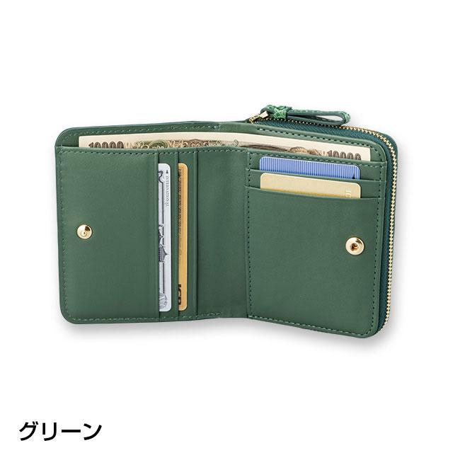 クロコダイル革・シャイニング コンパクト折財布 財布 折り畳み財布 二つ折り財布 ラウンドファスナー レディース 女性 婦人 ネイビー グリーン ピンク ワニ 鰐 高級皮革 コンパクト財布 軽量 皮革の宝石 小ぶり スナップボタン式開閉 札入れ カード入れ 小銭入れ クロコダイル革・シャイニング コンパクト折財布 財布 折り畳み財布 二