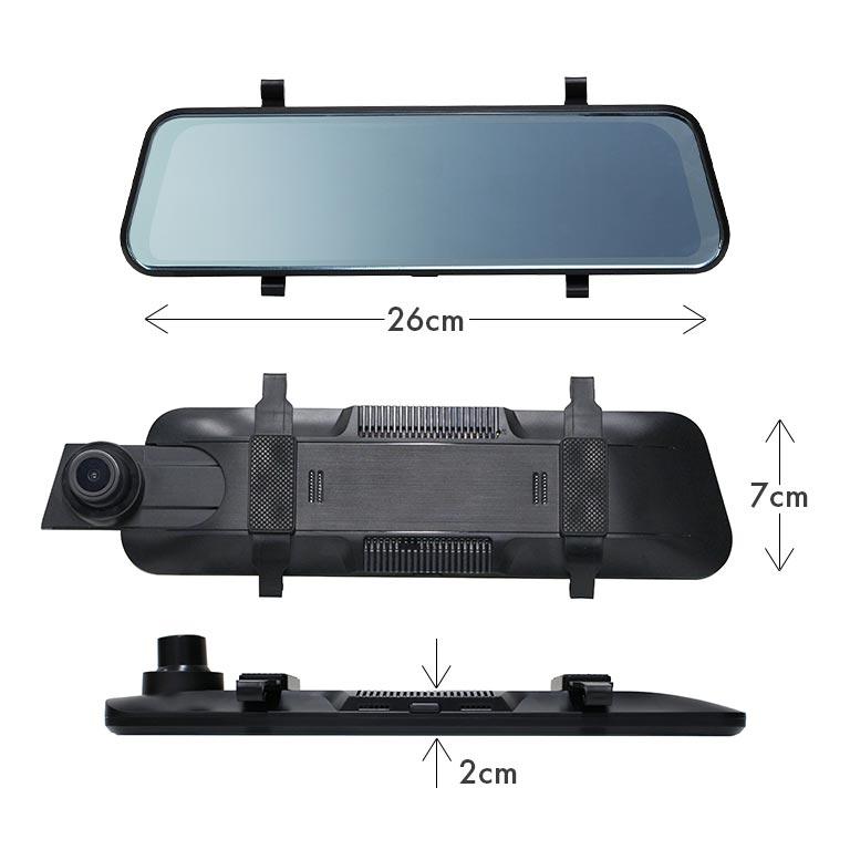 リアカメラ付き 全画面ミラー型ドライブレコーダー 32GBSDカード付き
