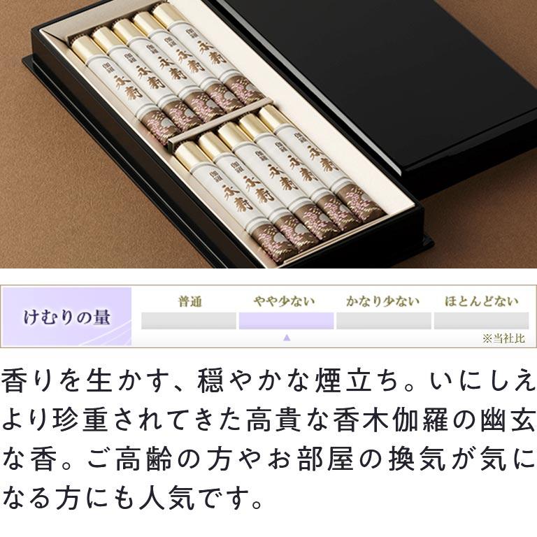 【直送】 伽羅永寿 塗箱短寸10入 無地熨斗付 高級線香 贈答用 ご進物 仏壇用 伽羅の香り 日本製 微煙タイプ 伽羅タイプ 高級ギフト 上品な香り 穏やかな煙_2