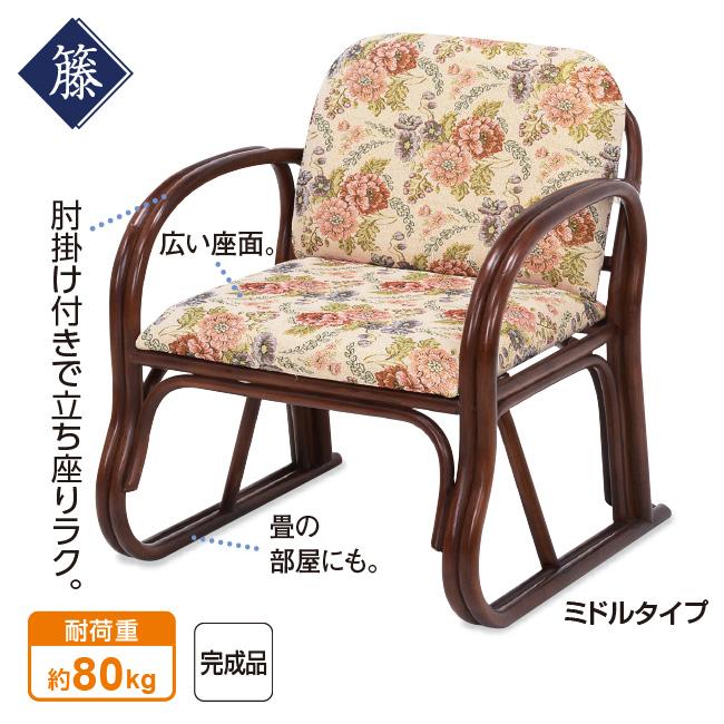 HAGiHARA（萩原） 【直送】高さが選べる座敷座椅子 ミドルタイプ - 座