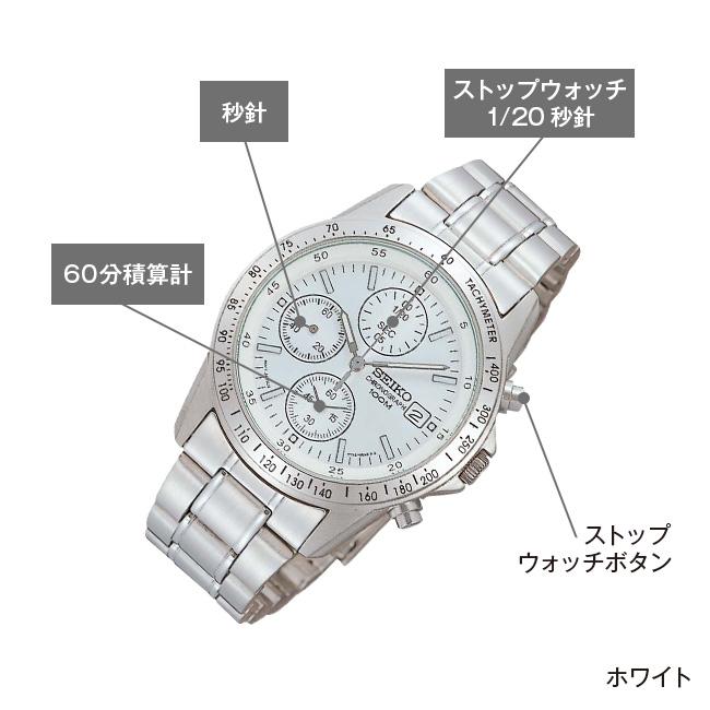 SEIKO クロノグラフ 時計 シルバー/ホワイト dショッピング |セイコー ワイアード SEIKO WIRED チタン クロノ