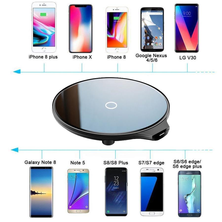 Qi ワイヤレス 充電器 Qc 3 0 10w 発熱対策 急速 無線 充電 超薄型 軽量 呼吸ランプ付き 多重保護 チャージャー スマホ充電器 Ledカラ モバイル Leon009 三友ショップ 通販 Yahoo ショッピング