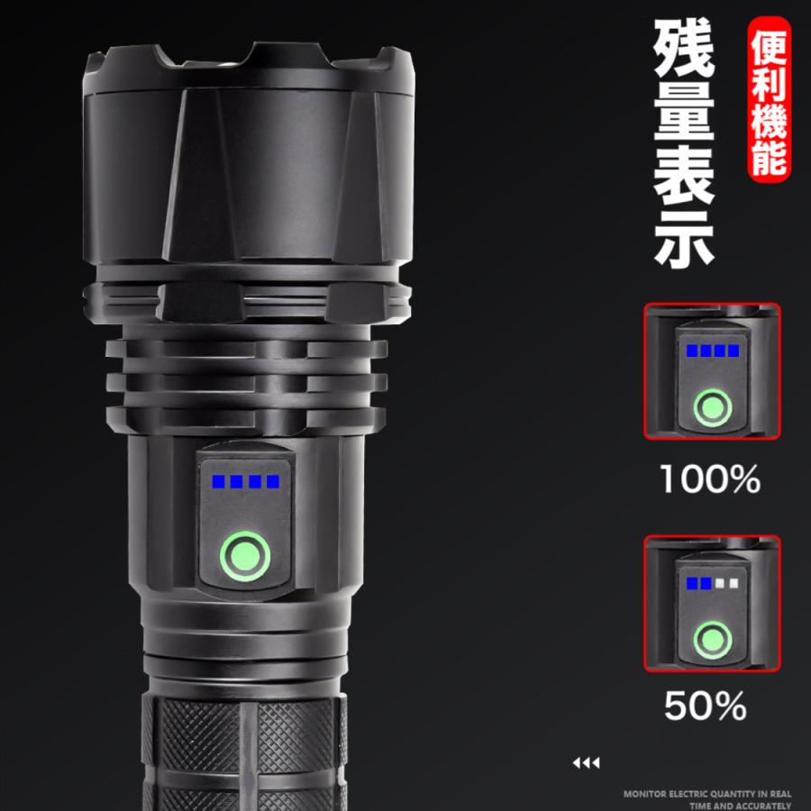 Led 懐中電灯 ハンディライト P90業界初 ズーム機能 フラッシュライト 電量表示 クリップ 爆光 強力 最強 防災グッズ 強力 防水 コンパクト アウトドア セール Leon051 三友ショップ 通販 Yahoo ショッピング