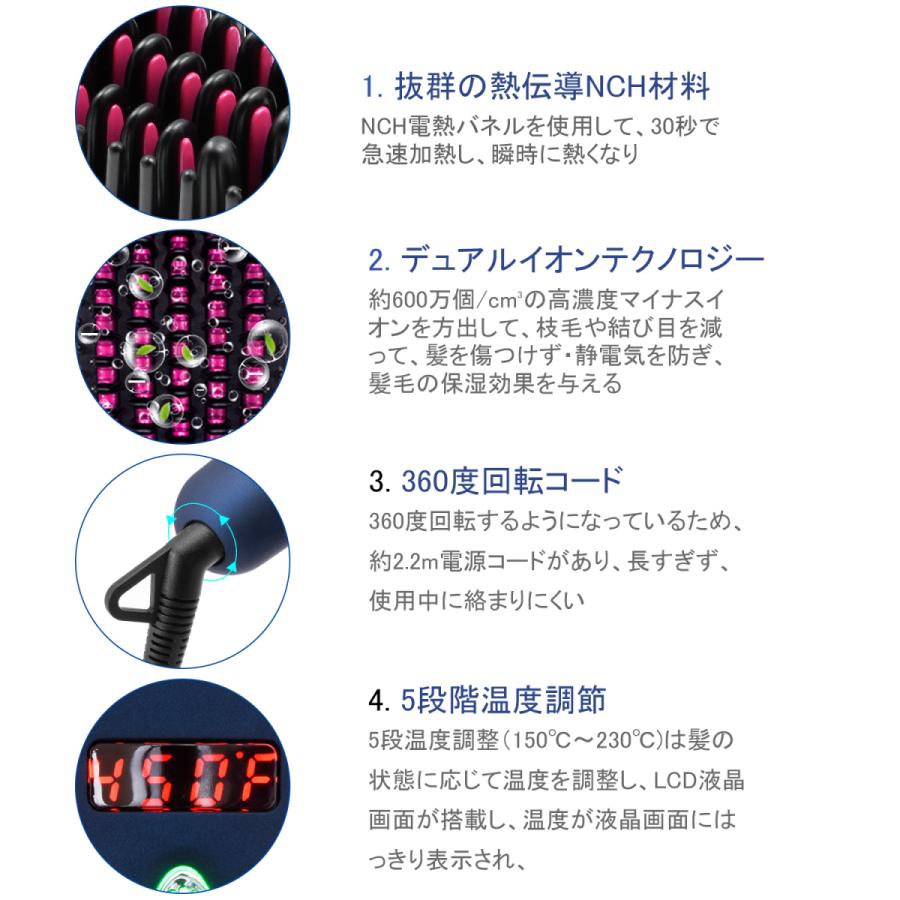 ヘアアイロン ストレートブラシ マイナスイオン ヘアケア 火傷防止 コンパクト 持ち運び 携帯用 ヘア傷まない ケース付き 温度調整 加熱急速 日本語説明書付き Mu009 三友ショップ 通販 Yahoo ショッピング