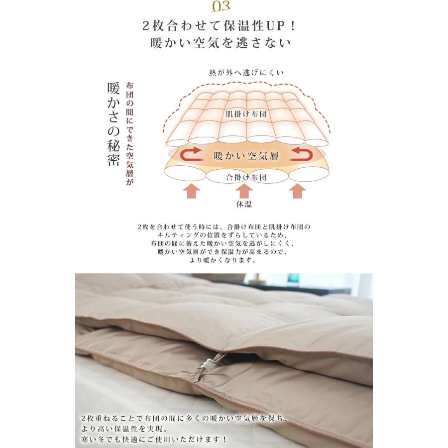 羽毛布団 セミダブル オールシーズン 2枚合わせ 掛け布団 羽毛掛け布団