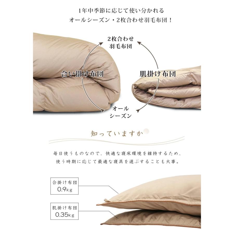 羽毛掛け布団　オールシーズン対応　セミダブル２枚 羽毛布団 セミダブル オールシーズン 2枚合わせ 掛け布団 羽毛掛け布団